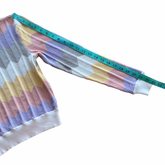 RONNY KOBO Jada Chevron Pastel Knit Sweater Small - Picture 12 of 13